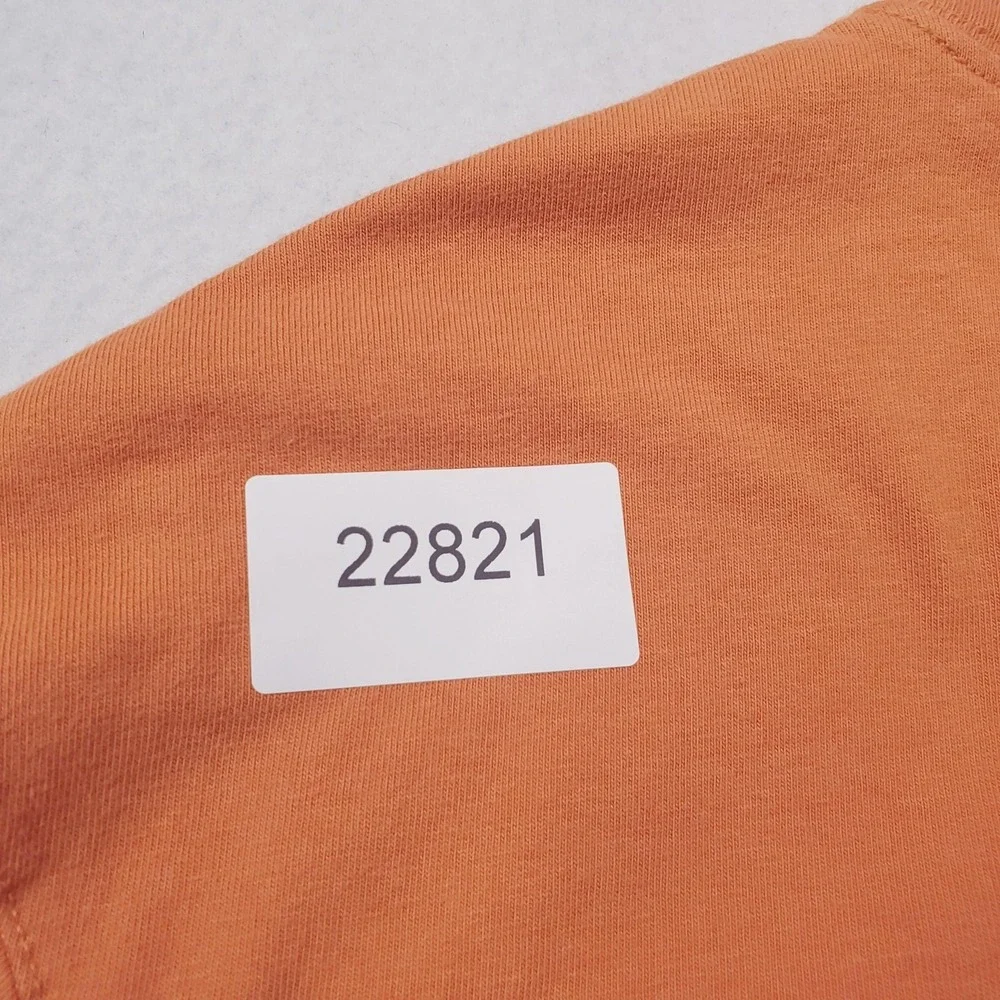 Duluth Trading Co Shirt Mens Medium Orange Longtail T Pocket Henley Long Sleeve